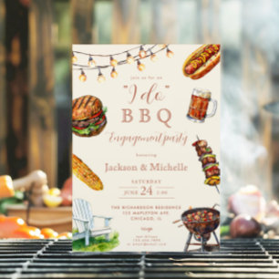 Invitación I DO BBQ barbacoa fiesta de compromiso