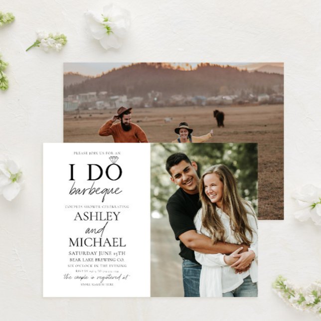 Invitación I Do BBQ Black White 2 Photo Simple Script Shower (Subido por el creador)