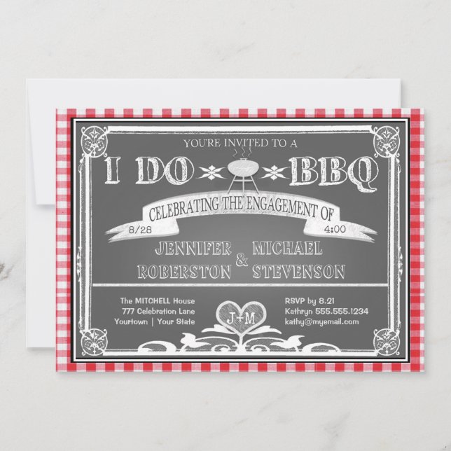 Invitación I Do BBQ Engagement Party (Anverso)