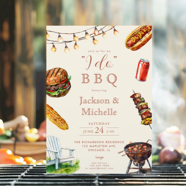 Invitación I DO BBQ parejas barbacoa ducha de novia verano (Subido por el creador)
