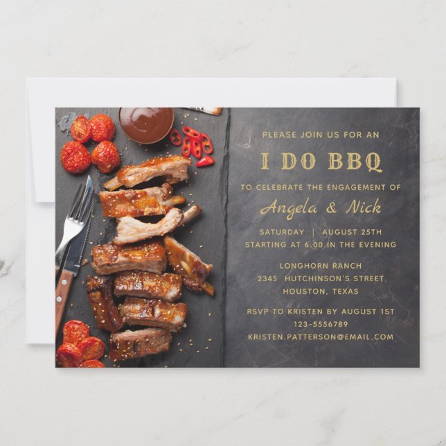 Invitación I Do BBQ | Parte de compromiso (Anverso)