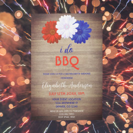 Invitación I Do BBQ Patriotic Floral Bachelorette Weekend