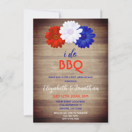 Invitación I Do BBQ Patriotic Floral Post-Boda