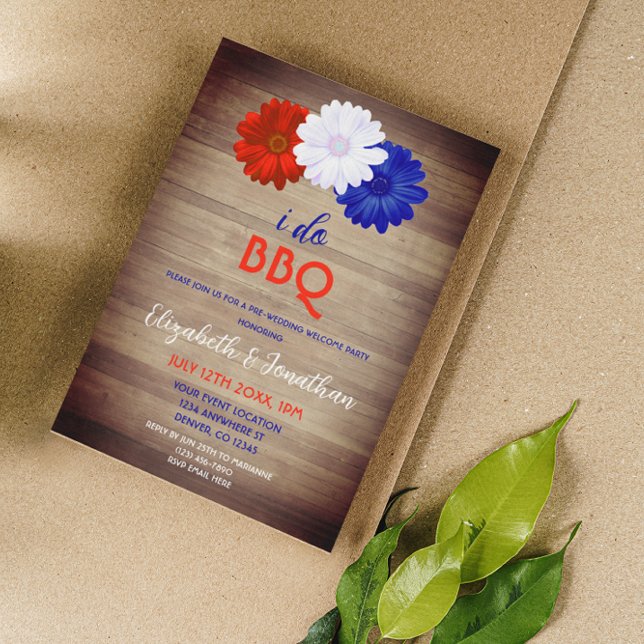 Invitación I Do BBQ Patriotic Floral Pre-Boda Bienvenida (Subido por el creador)