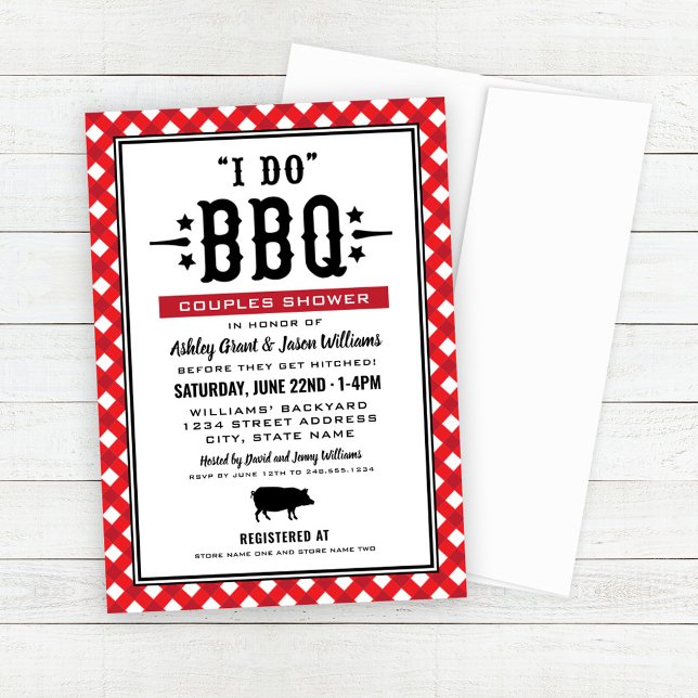 Invitación I Do BBQ Red Gingham Boda Couples Shower (Subido por el creador)