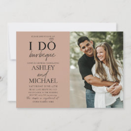 Invitación I Do BBQ Rubor Brown 2 Photo Simple Script Shower