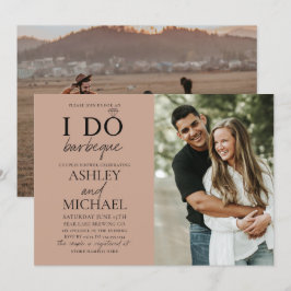 Invitación I Do BBQ Rubor Brown 2 Photo Simple Script Shower