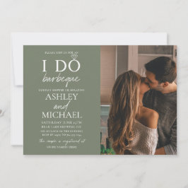 Invitación I Do BBQ Sage Green 2 Photo Simple Script Shower