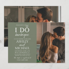 Invitación I Do BBQ Sage Green 2 Photo Simple Script Shower