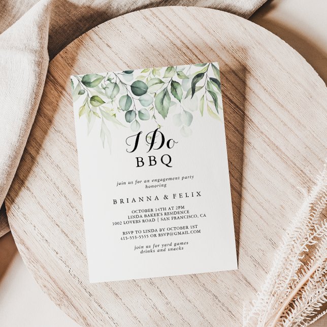 Invitación I Do BBQ Watercolor Eucalyptus Engagement Party (Subido por el creador)