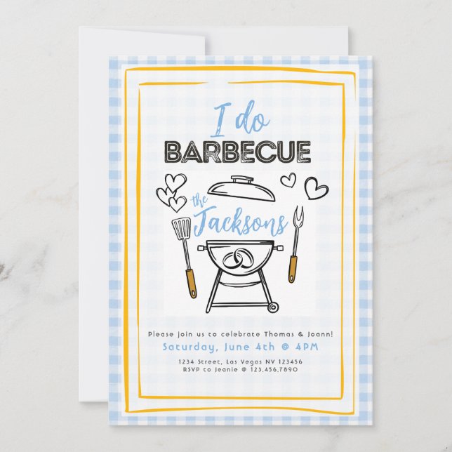 Invitación I Do BBQ Wedding or Engagement Party Invite (Anverso)