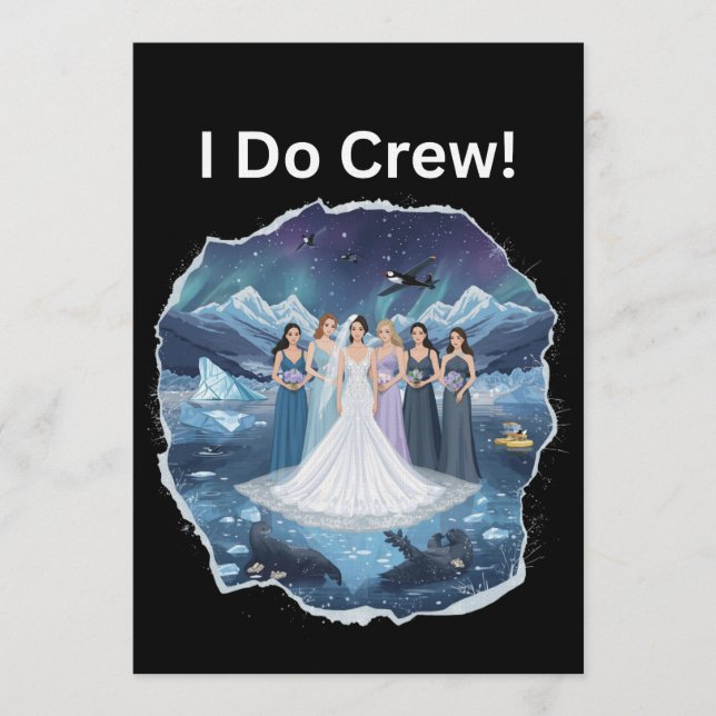 Invitación I do Crew Bridesmaid Winter Wedding Bachelorette (Anverso)