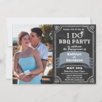 I DO Engagement 4 Photo Black Chalkboard BBQ Fiest