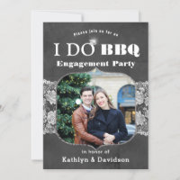 I DO Engagement Foto Elegante Chalkboard BBQ