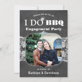 Invitación I DO Engagement Foto Elegante Chalkboard BBQ
