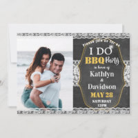 I DO Engagement Foto Elegante Chalkboard BBQ