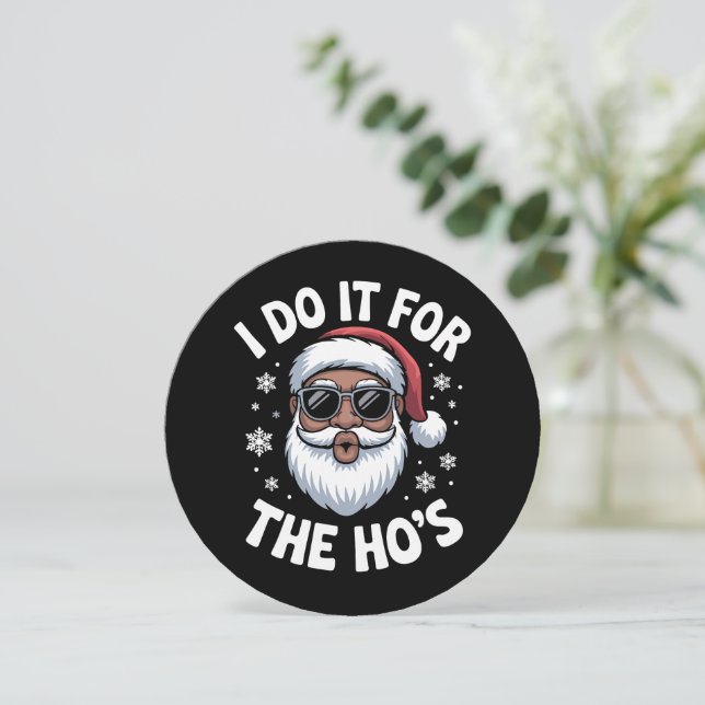 Invitación I Do It For The Hos Christmas African American  (Anverso de pie)
