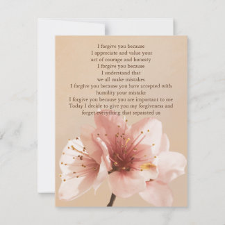 Invitación i forgive you flower