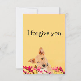 Invitación i forgive you flower dog