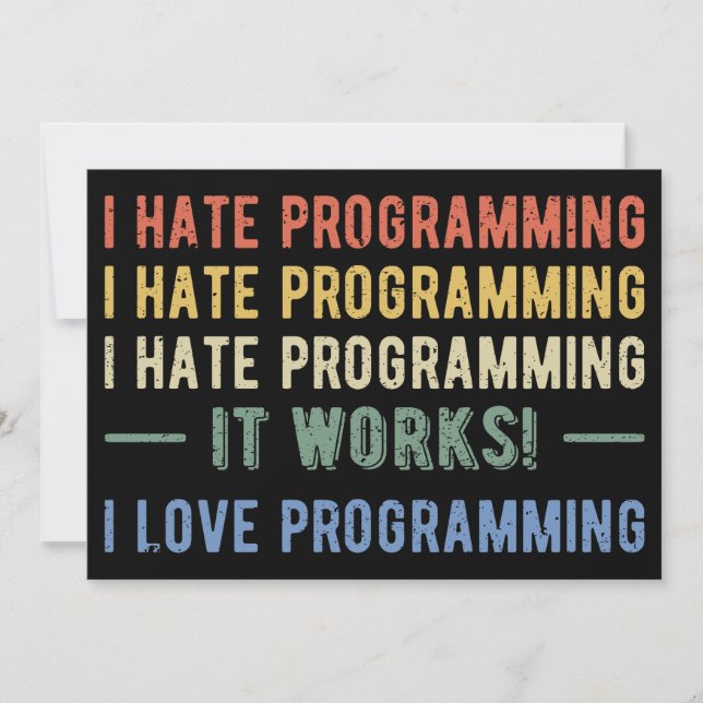 Invitación I Hate Programation - Divertido Programador I (Anverso)