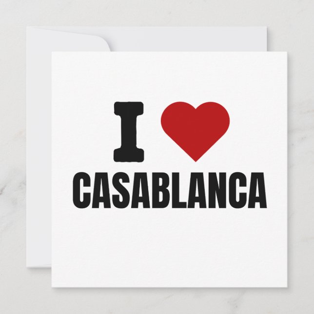 Invitación I love casablanca - I heart casablanca morocco (Anverso)