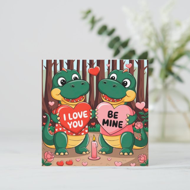 Invitación I love you - Be mine  (Anverso de pie)