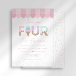 Invitación I Scream Four Ice Cream Birthday