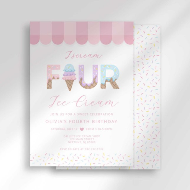 Invitación I Scream Four Ice Cream Birthday (Subido por el creador)