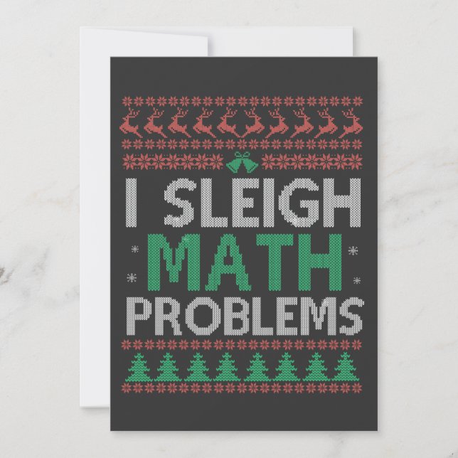 Invitación I Sleigh Math Problem Funny Ugly Xmas Sweater (Anverso)