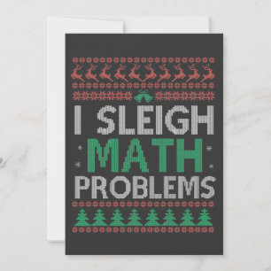 Invitación I Sleigh Math Problem Funny Ugly Xmas Sweater