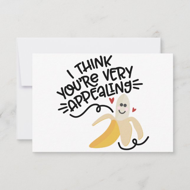 Invitación I Think You’re Very Appealing | Cute Banana Pun De (Anverso)