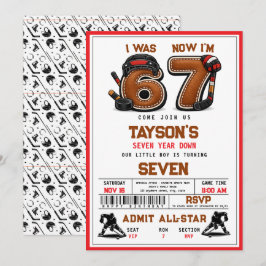 Invitación I Was 6, Now I’m 7 – Hockey 7th Birthday Party