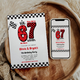 Invitación I Was 6, Now I’m 7 – Twin 7th Birthday for Kids