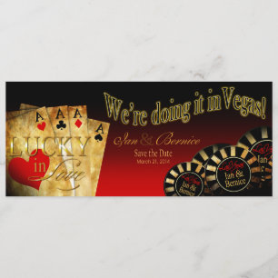 Invitación Ian & Bernice Las Vegas Deluxe Rojo Negro Dorado