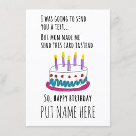 Invitación Iba a enviarte un mensaje de texto...Tarjeta de cu