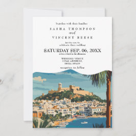 Invitación Ibiza España Wedding Invitation Retro