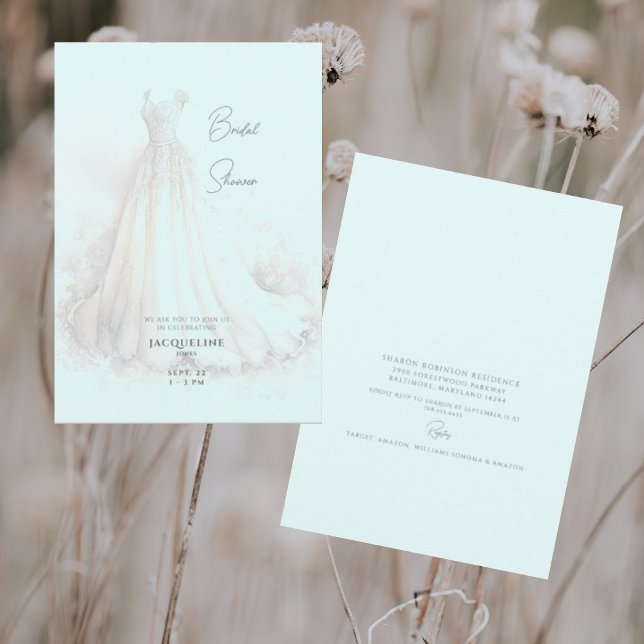 Invitación Ice Blue Boda Vestido Bridal Shower (Subido por el creador)