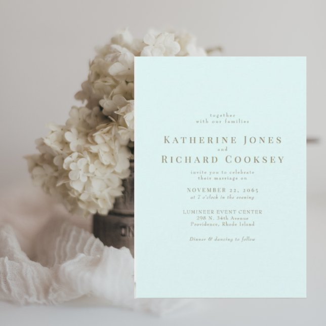Invitación Ice Blue Gold Textos moderno No Padres Bodas (Subido por el creador)