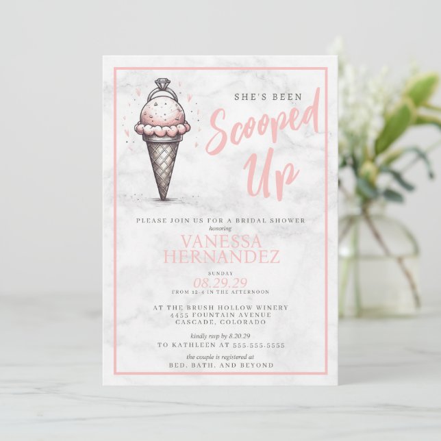 Invitación Ice Cream Bridal Shower (Anverso de pie)