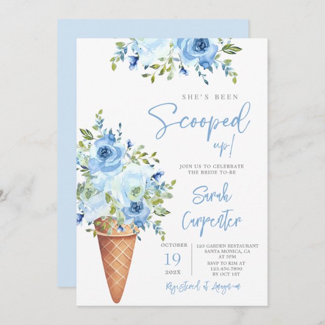 Invitación Ice Cream Bridal Shower (Anverso / Reverso)