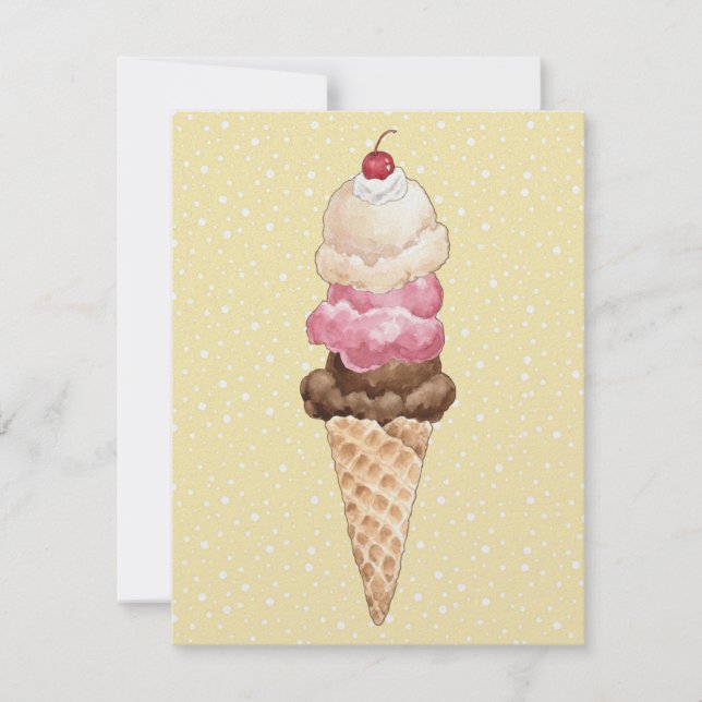 Invitación Ice Cream Cone (Anverso)