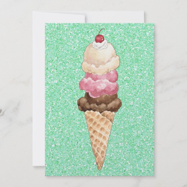 Invitación Ice Cream Cone (Anverso)