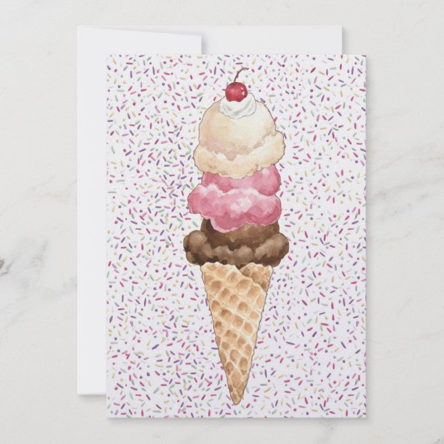 Invitación Ice Cream Cone (Anverso)