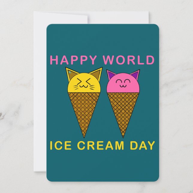 Invitación Ice Cream Day Cats (Anverso)
