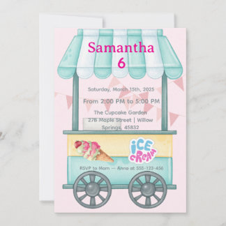 Invitación Ice Cream Party Invitation, Samantha 6th Birthday