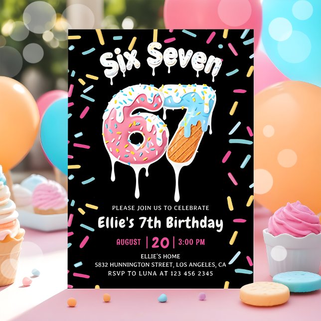 Invitación Ice Cream Six Seven 6 7 Birthday Invitation (Subido por el creador)
