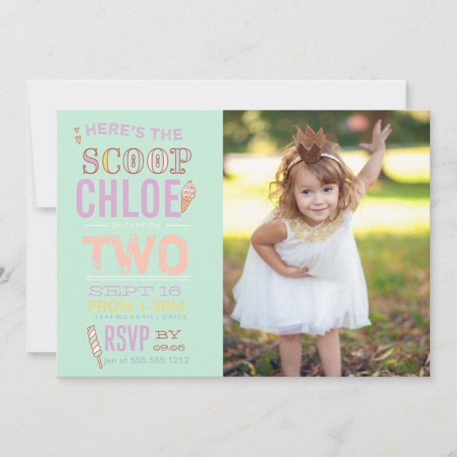 INVITACIÓN ICE CREAM SOCIAL BIRTHDAY PARTY INVITATION (Anverso)