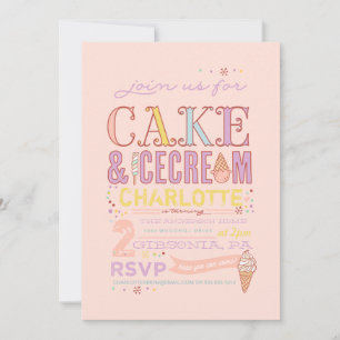 INVITACIÓN ICE CREAM SOCIAL BIRTHDAY PARTY INVITATION