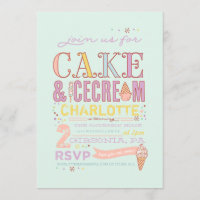 ICE CREAM SOCIAL BIRTHDAY PARTY INVITATION