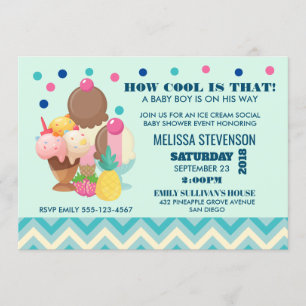Invitación Ice Cream Social How Guay - Baby Shower